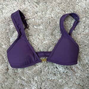 Elegant Purple Swim Bra with Adjustable Straps